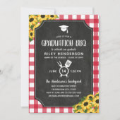 黒板レッドジンガムひまわり卒業BBQ 招待状 (正面)