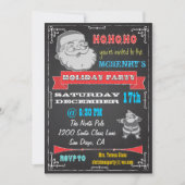 黒板レトロサンタホリデーパーティー招待状 招待状 (正面)