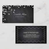 黒板レトロフローラプロフェッショナル曲線 名刺 (正面/裏面)