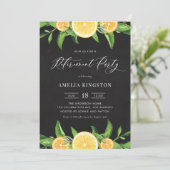 黒板レモンとオレンジの退職パーティー 招待状 (スタンド正面)