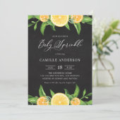 黒板レモンとオレンジ夏のベビー散布 招待状 (スタンド正面)