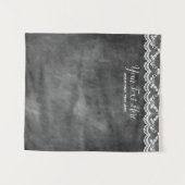 黒板レースのウェディングフォトブースの背景 タペストリー (正面(横))