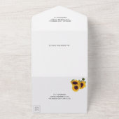 黒板レースひまわりライトひまわり結婚の オールインワン招待状 (外側)