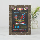 黒板ロケットまたはリボン性別の明かす 招待状 (スタンド正面)