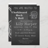 黒板ロックスターベビーシャワー招待状 招待状 (正面/裏面)