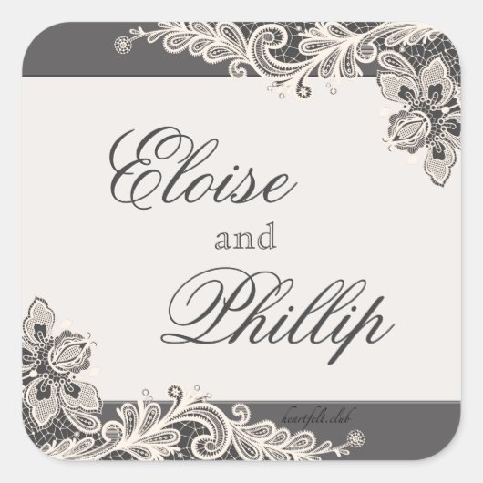 黒板ロマンスステッカー スクエアシール (正面)