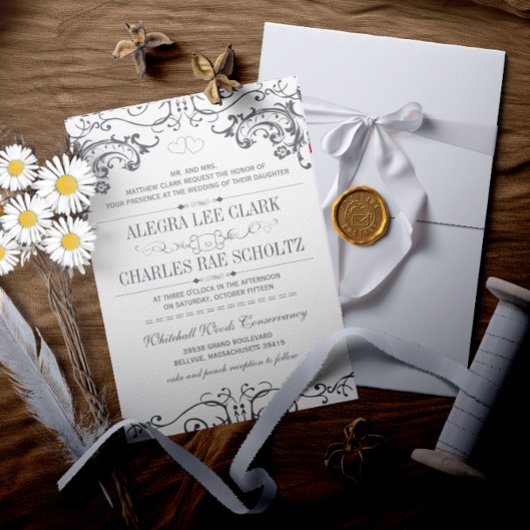 黒板ローアリング20sヴィンテージタイポグラフィ招待状 招待状