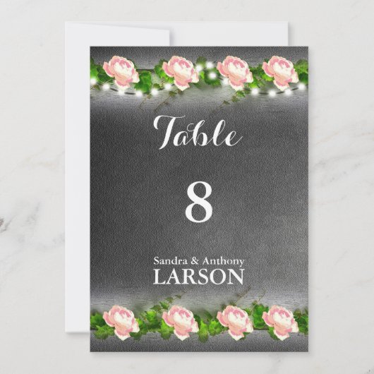 黒板ローズの結婚式テーブルナンバー 招待状 (正面)