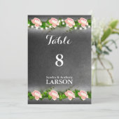 黒板ローズの結婚式テーブルナンバー 招待状 (スタンド正面)