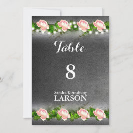 黒板ローズの結婚式テーブルナンバー 招待状