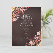 黒板ワイルドフラワーズフローラブライダルシャワー 招待状 (スタンド正面)