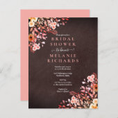 黒板ワイルドフラワーズフローラブライダルシャワー 案内ポストカード (正面/裏面)