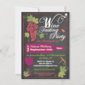 黒板ワインテイスティングパーティの招待状 招待状 (正面)