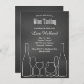 黒板ワインテイスティングブライダルウェディングシャワー 招待状 (正面/裏面)