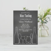 黒板ワインテイスティングブライダルウェディングシャワー 招待状 (スタンド正面)