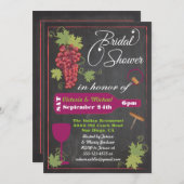 黒板ワインブライダルシャワー招待状 招待状 (正面/裏面)