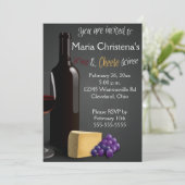 黒板ワイン及びチーズソイリー招待状 招待状 (スタンド正面)