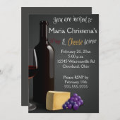 黒板ワイン及びチーズソイリー招待状 招待状 (正面/裏面)