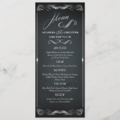 黒板ヴィンテージはっきりした結婚タイポグラフィのメニュー メニュー (正面)