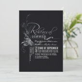 黒板ヴィンテージタイポグラフィリハーサルディナー 招待状 (スタンド正面)