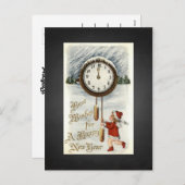 黒板ヴィンテージハッピーニューイヤー挨拶 シーズンポストカード (正面/裏面)