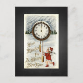 黒板ヴィンテージハッピーニューイヤー挨拶 シーズンポストカード (正面)