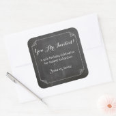 黒板ヴィンテージフローリッシュフレーム50誕生日 スクエアシール (封筒)