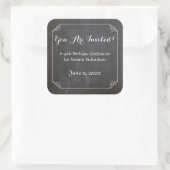 黒板ヴィンテージフローリッシュフレーム50誕生日 スクエアシール (バッグ)