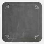 黒板ヴィンテージホワイトフローリッシュフレカスタマイズーム スクエアシール (正面)