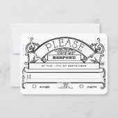 黒板ヴィンテージモダンタイポグラフィウェディングRSVP 招待状 (正面)