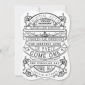 黒板ヴィンテージモダン結婚タイポグラフィ 招待状 (裏面)