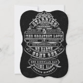 黒板ヴィンテージモダン結婚タイポグラフィ 招待状 (裏面)