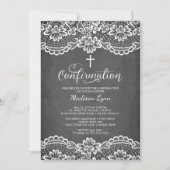 黒板ヴィンテージレース確認招待状 招待状 (正面)