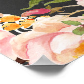 黒板ヴィンテージ結婚フローラの座席表 ポスター (角)