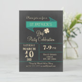 黒板ヴィンテージSt patricks dayパーティー 招待状 (スタンド正面)