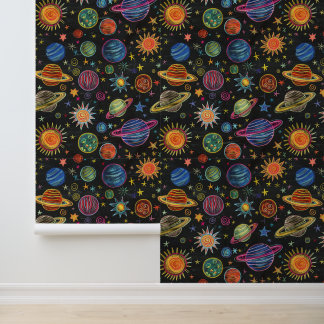 黒板上のシ太陽のステムのチョークスケッチ 壁紙