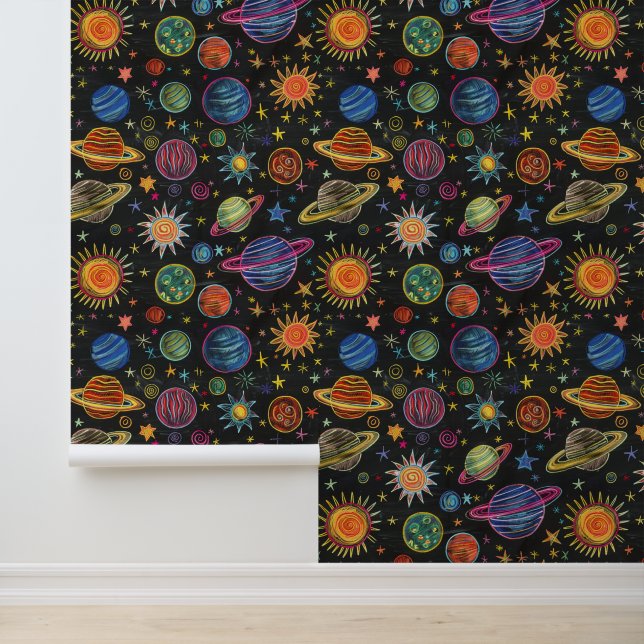 黒板上のシ太陽のステムのチョークスケッチ 壁紙 (アプリケーション)