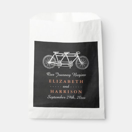 黒板上タンデム結婚自転車 フェイバーバッグ (正面)