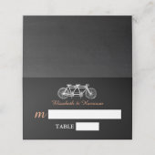 黒板上タンデム結婚自転車 プレイスカード (外部開封)