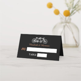 黒板上タンデム結婚自転車 プレイスカード