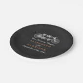 黒板上タンデム結婚自転車 ペーパープレート (アングル)