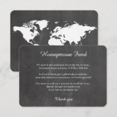 黒板世界の地図 ハニームーン ウェルカムカード エンクロージャーカード (正面/裏面)