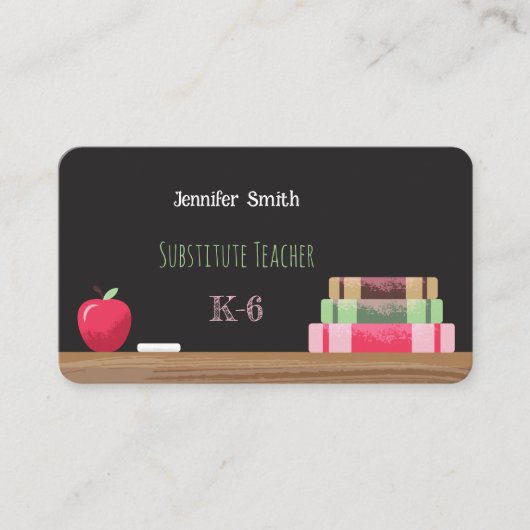 黒板代替先生丸連絡カード 名刺 (正面)