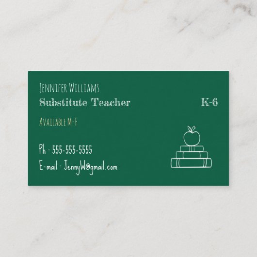 黒板代替先生名刺代 名刺 (裏面)