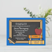 黒板先生の退職色を選ぶ 招待状 (スタンド正面)