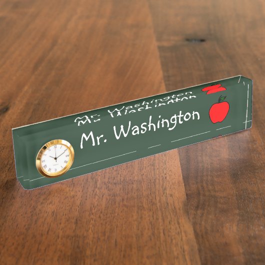 黒板先生時計机用ネームプレートギフト デスクネームプレート (側面)