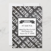 黒板写真タイポグラフィー結婚式招待状 招待状 (裏面)