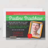 黒板写真先生退職パーティー 招待状 (正面)