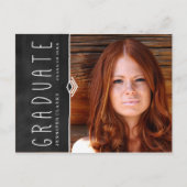 黒板写真卒業パーティー招待状 インビテーションポストカード (正面)