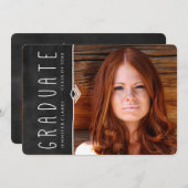 黒板写真卒業パーティー招待状 招待状 (正面/裏面)